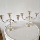 Pair of candlesticks in silver metal design bmf 70s