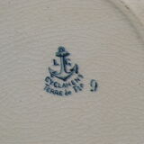 8 Flat plates in Clairefontaine Léon Grave earthenware Cyclamens model