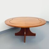 Vintage English round teak coffee table from the 1960s