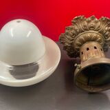Chandelier Old Art Deco Ceiling Lamp Vintage Lamp Opaline circa 1930
