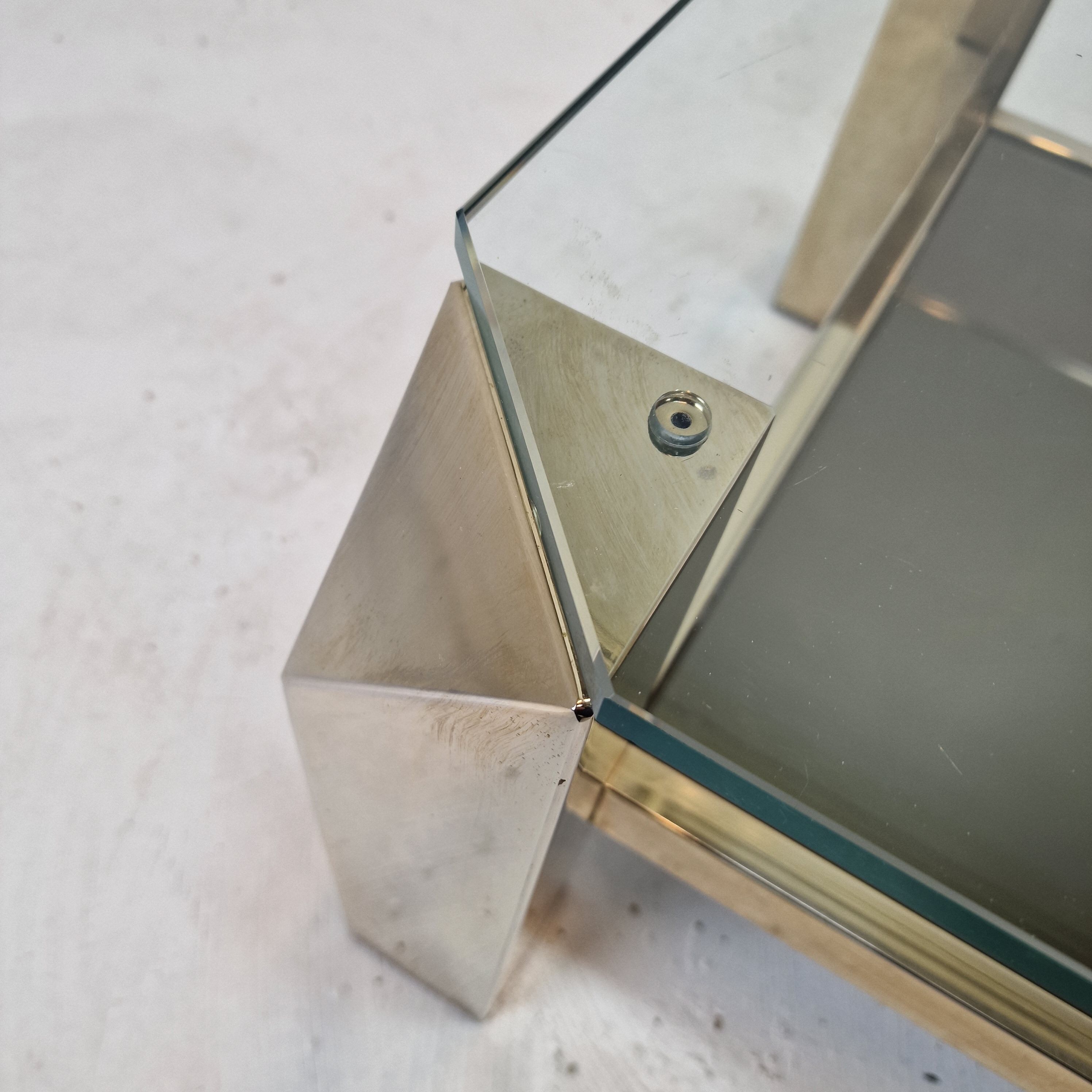 Belgo chrom coffee table 23kt gold plated, 1970's