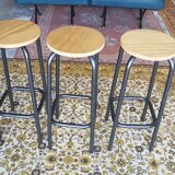 old metal-wood workshop stool