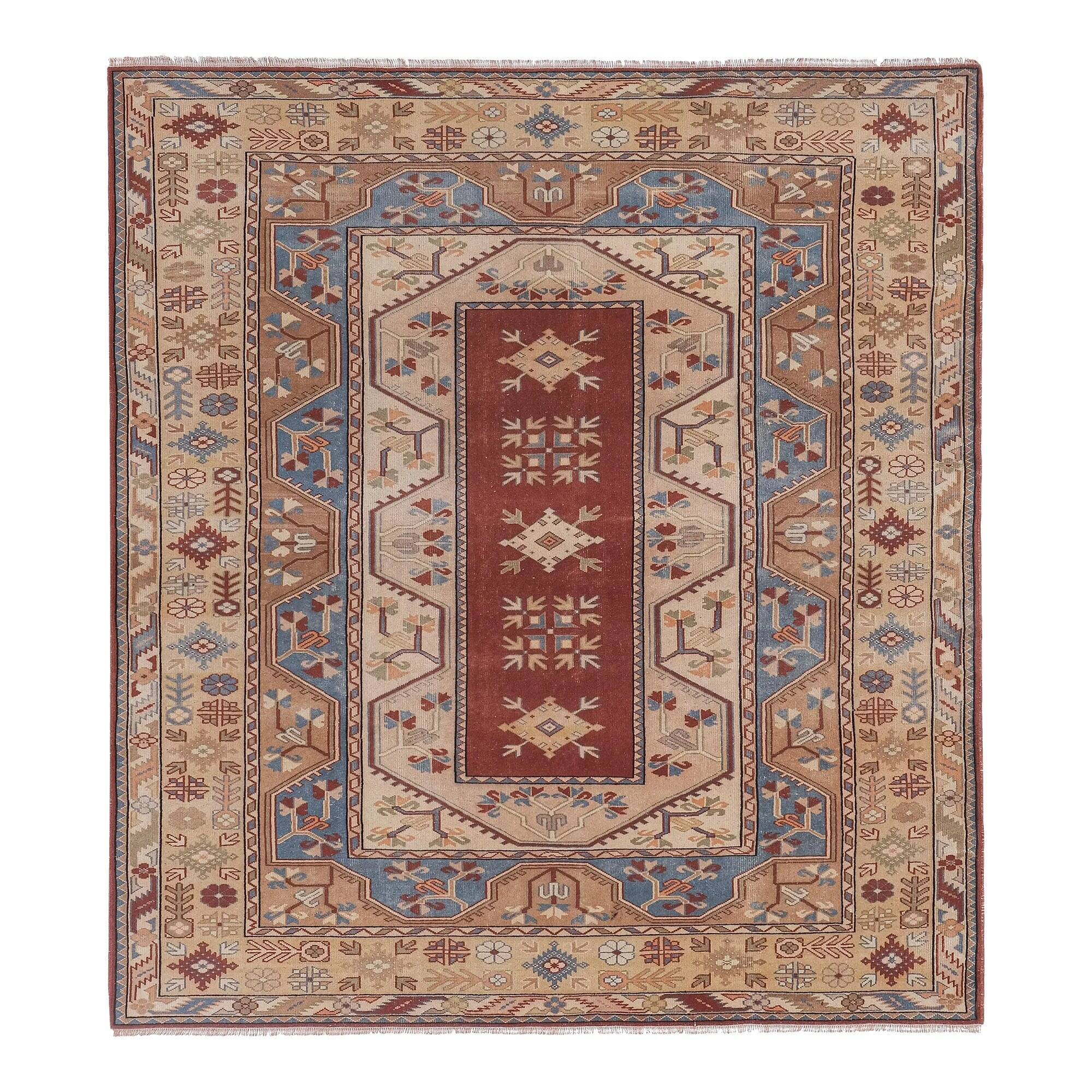 Vintage Turkish Oushak rug 210x230 cm