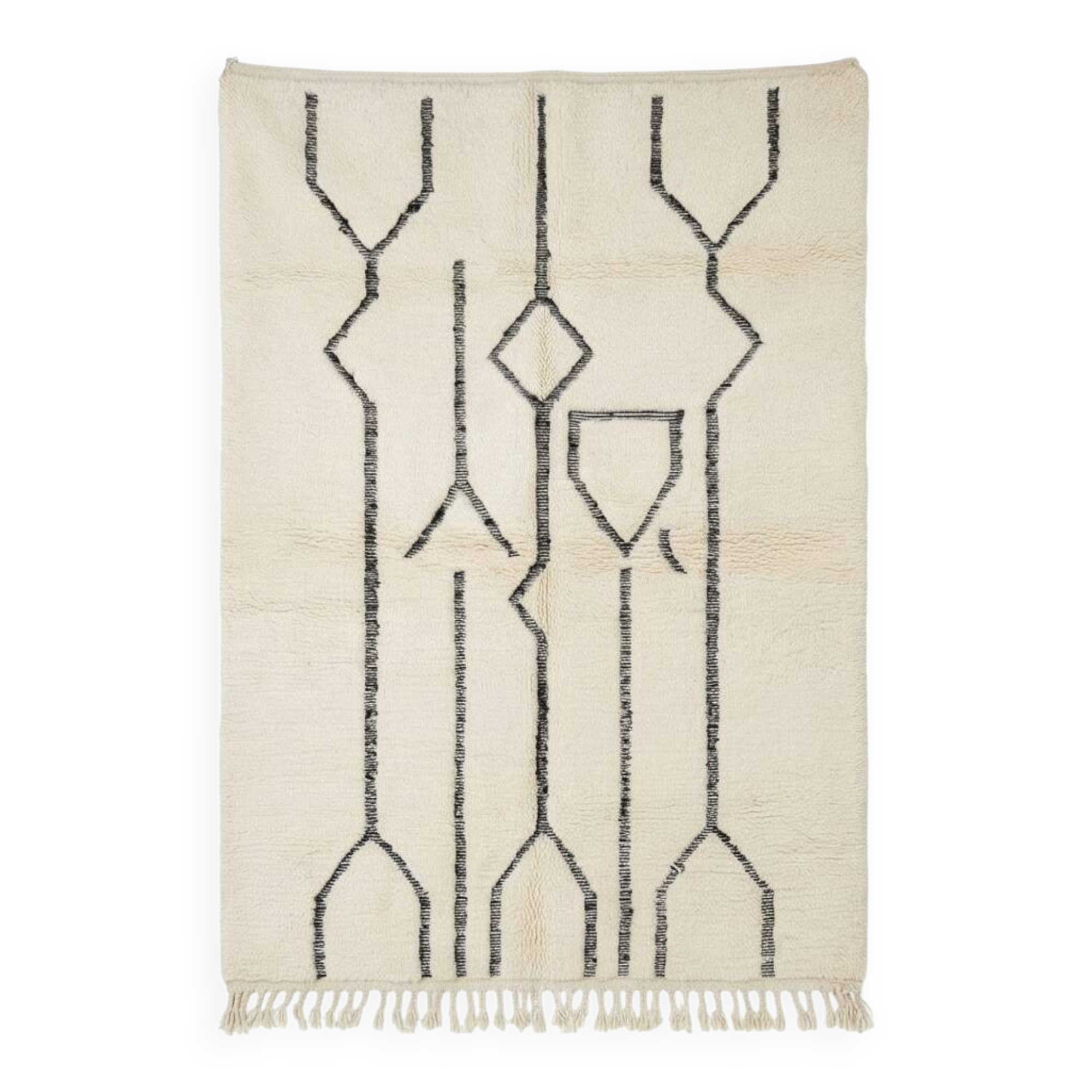 Berber rug with abstract patterns in wool
