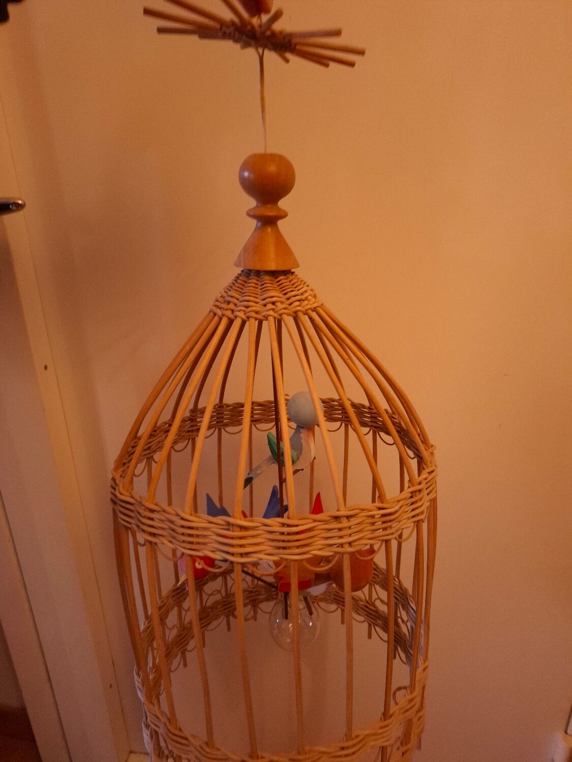 Vintage rattan pendant light from the 1950s and 60s