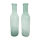 Pair of old milk bottles, tinted glass
