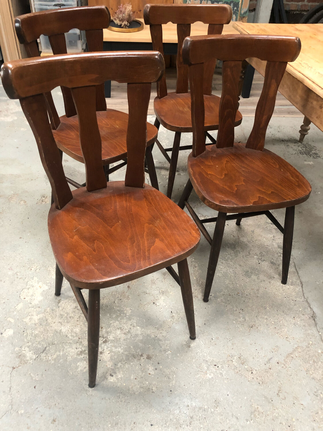 4 Old oak bistro chairs