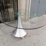 Design glass table. Kare. 1970/80