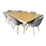 Calligaris - ensemble table jungle en chêne naturel avec 8 fauteuils