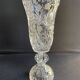 Polished and frosted molded crystal vase – Mid-20th century