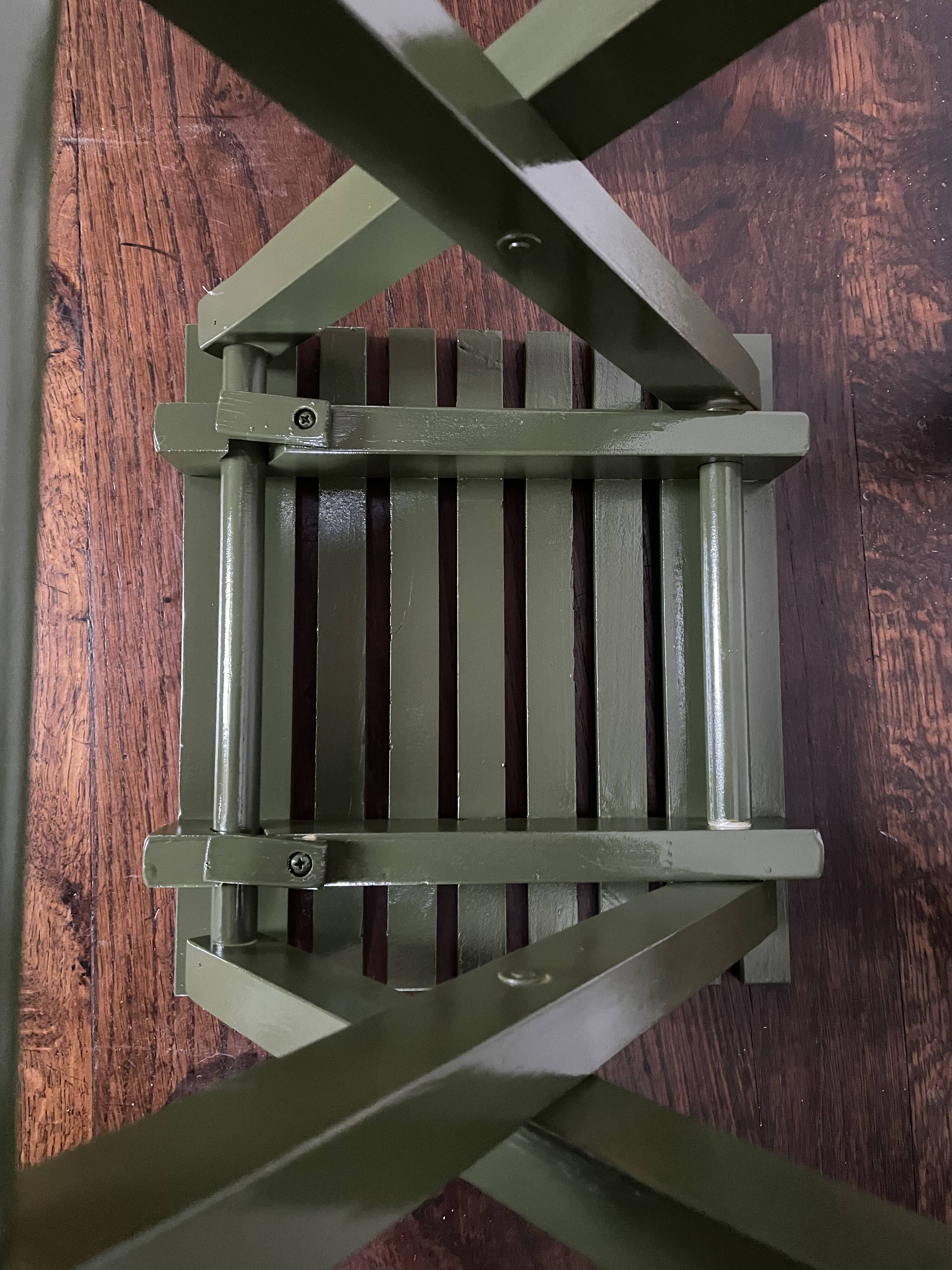Vintage slatted fishing stool