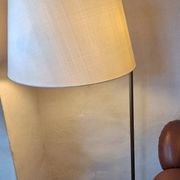 Walter von Nessen brass swivel-arm floor lamp with uplight, 1960s