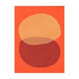 Duo of abstract paintings 30x40cm signed Eawy