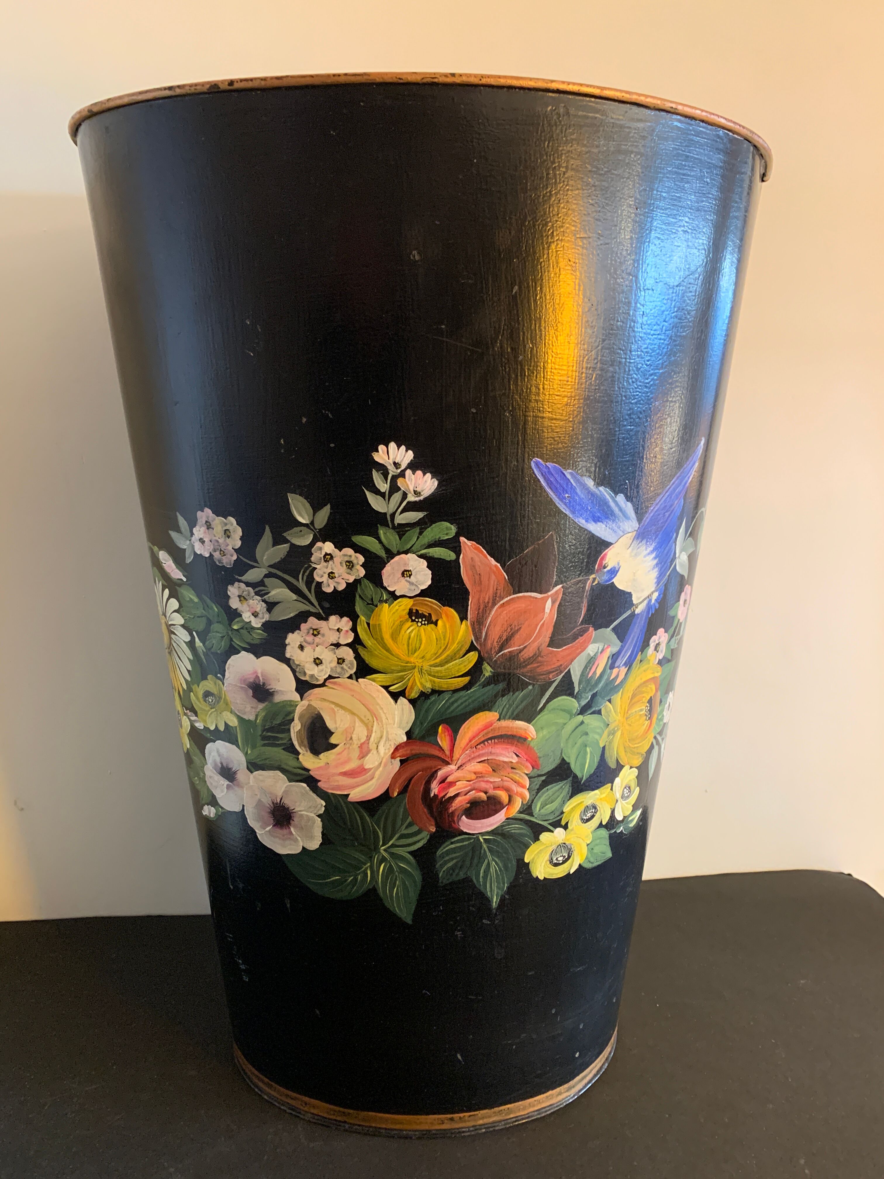 Napoleon III painted sheet metal umbrella or paper basket