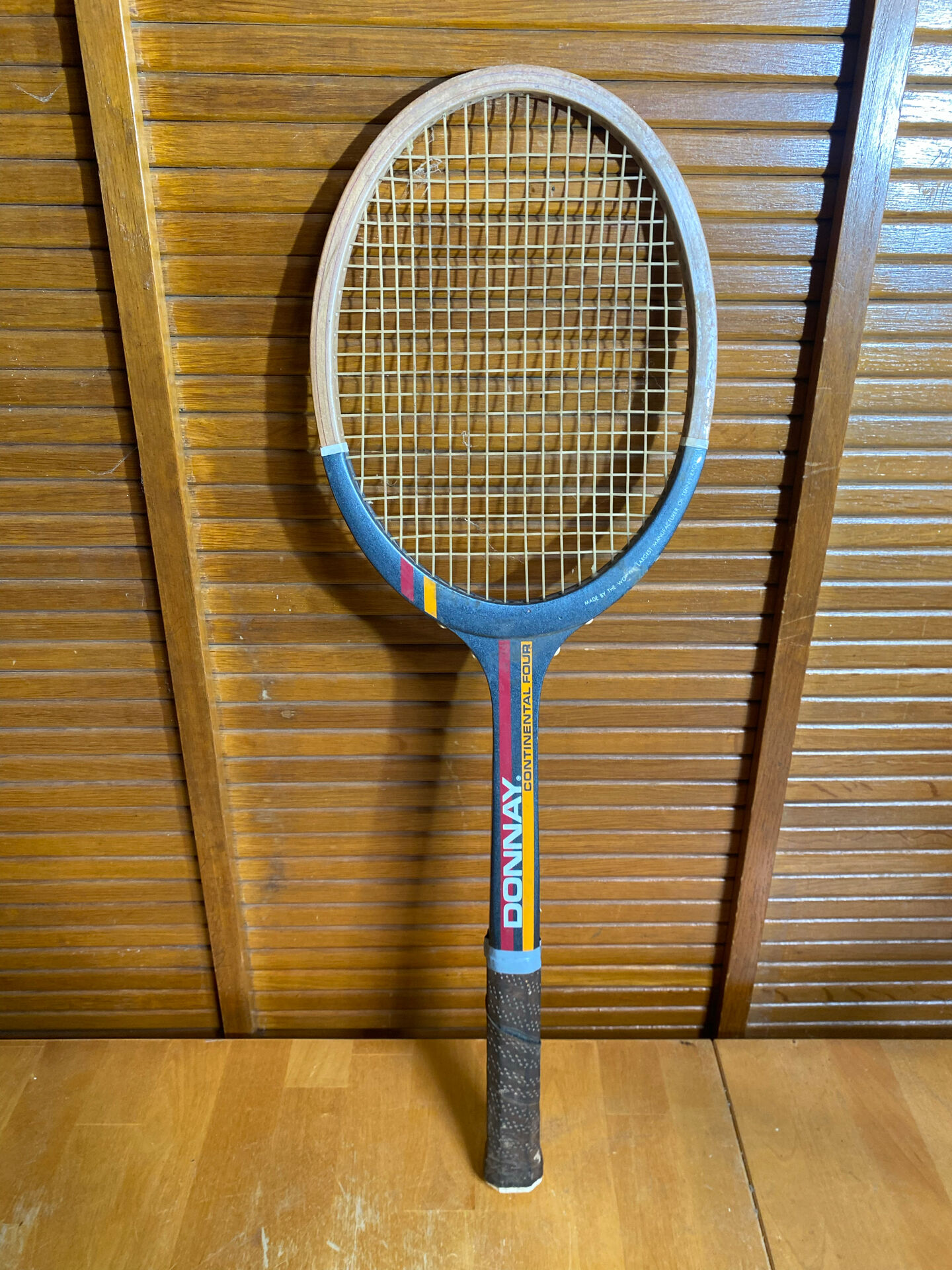 Vintage donnay continental four wooden tennis racket #e