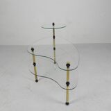 Etagere with 3 glass plates, kidney shape, 1950s