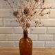 Amber glass bottle vase