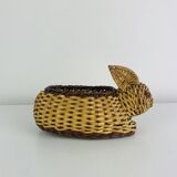Vintage wicker rabbit basket