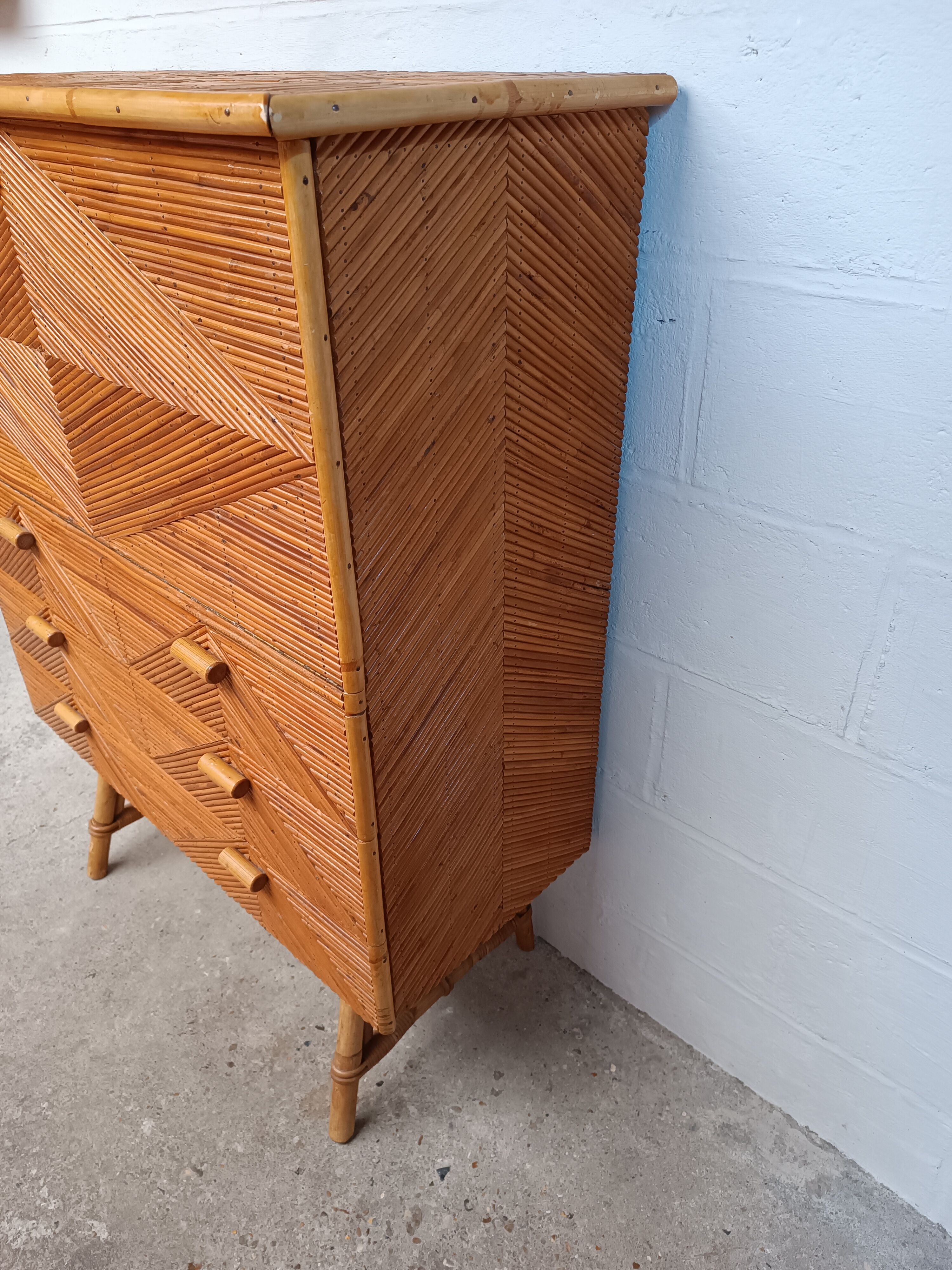 Bamboo and rattan secretary 50s / 60s