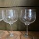 Set of 7 old etched glass stemware