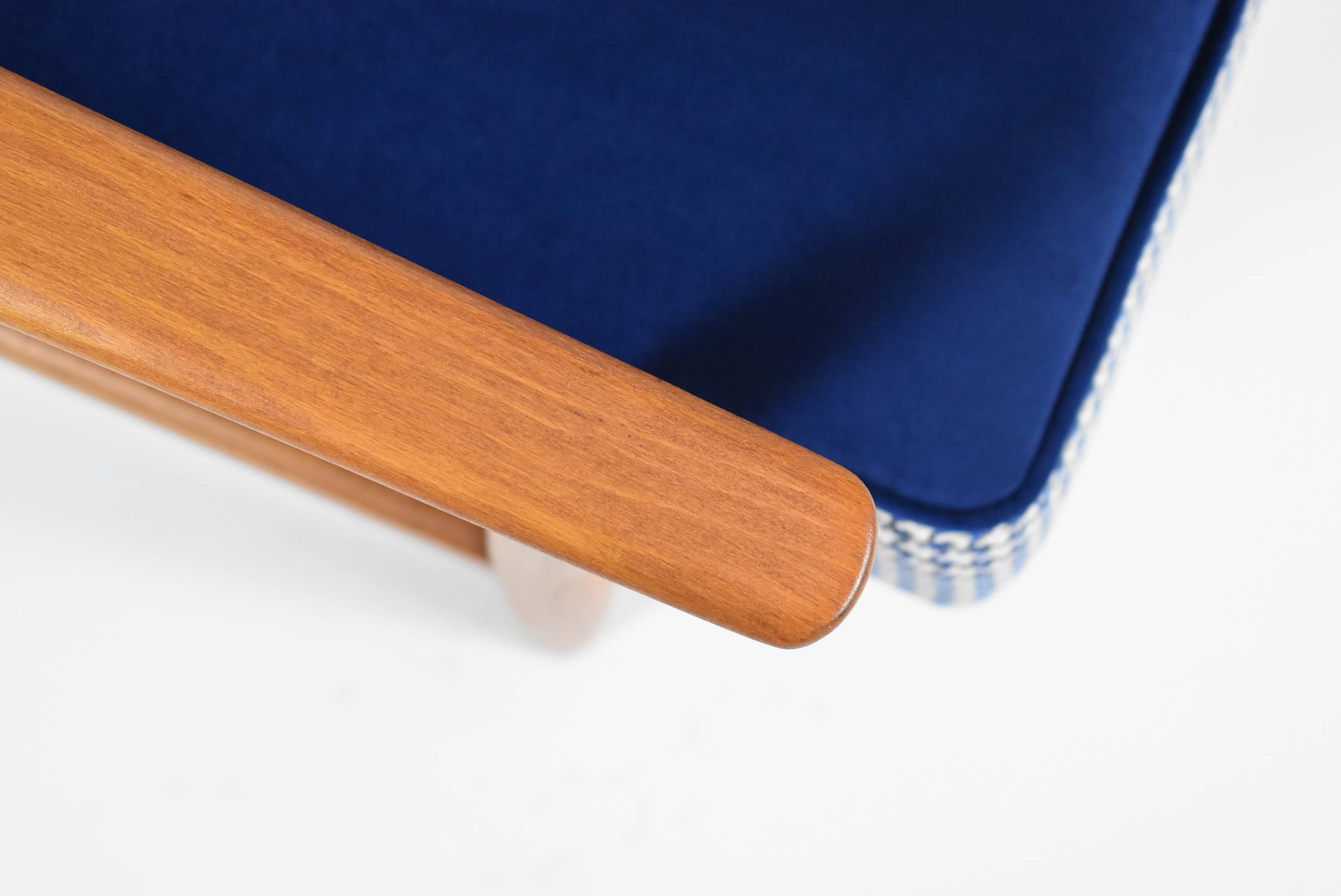 Original armchair "Fox", restored, designer H.Lis, 1970s, blue pied de poule