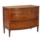 Antique walnut chest of drawers with 5 drawers, Italy, 19th century.