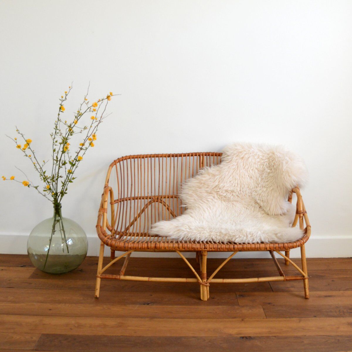 Vintage rattan sofa 1960
