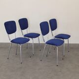 4 chairs 1960 formica velvet blue