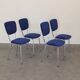 4 chairs 1960 formica velvet blue