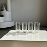 Set of 4 transparent twisted water glasses H:12cm