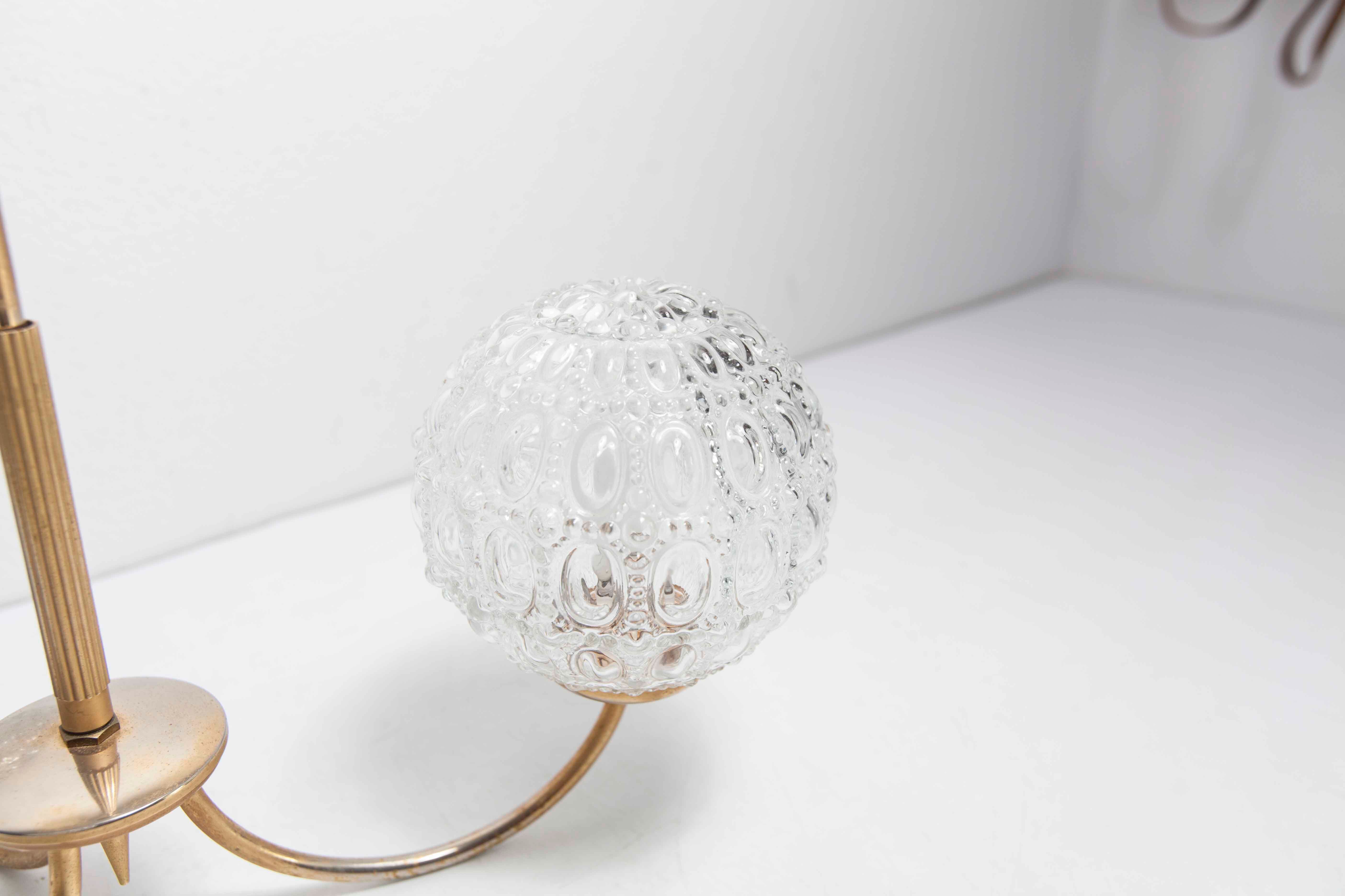 Brass ceiling and glass 3 balls 1960