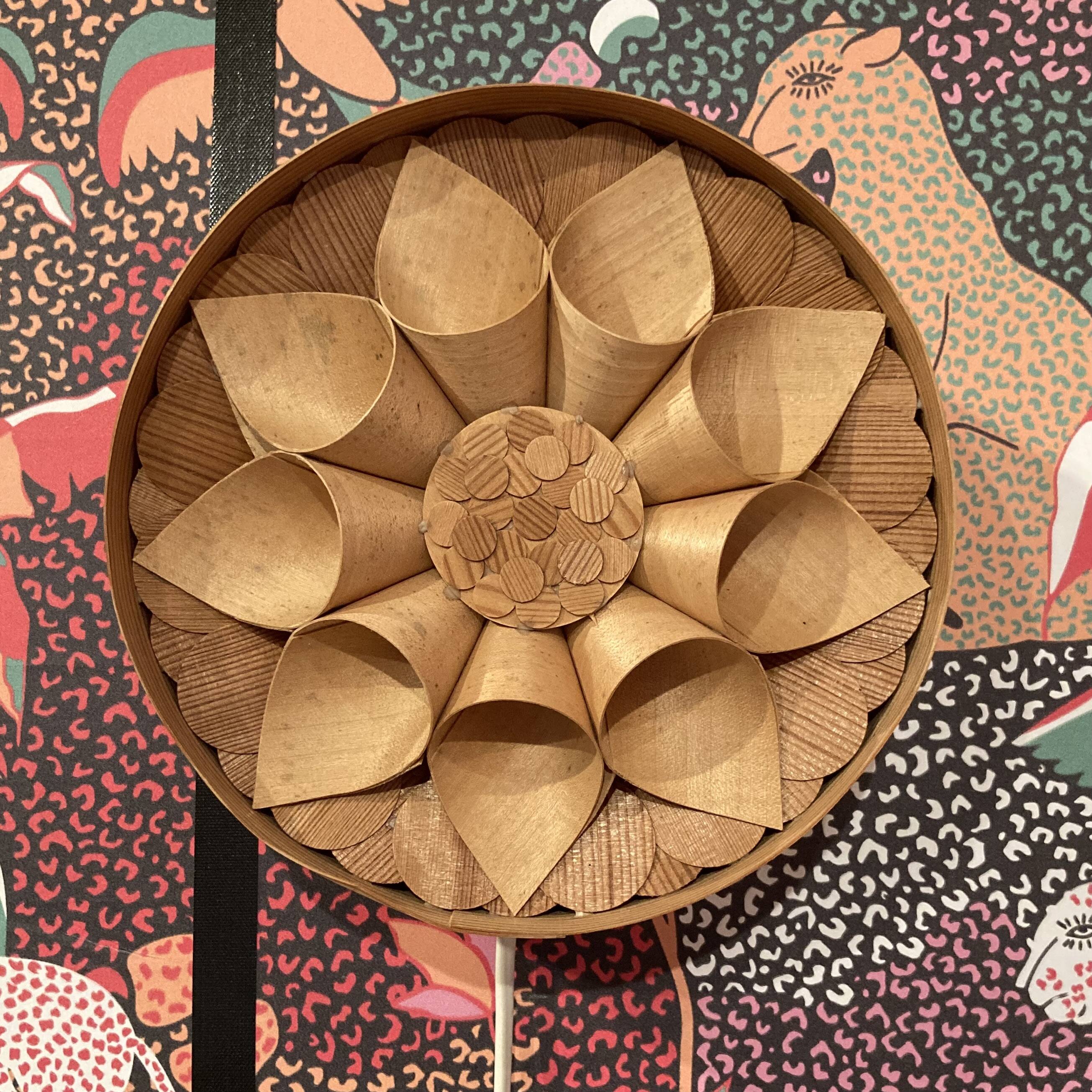 Large wooden wall light, Scandinavian design, 1950s.