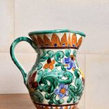 Vase jug with handle – floral decoration, signed Cerart Monaco ⎥1960s