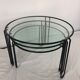 Table basse gigogne Metal et verre 1970