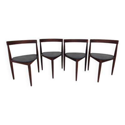 Chaises de salle à manger Roundette en teck par Hans Olsen pour Frem Rojle, ensemble de 4 des années 1960.