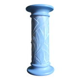 Blue ceramic column between Art Deco and Cubism, around 1980.