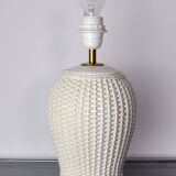 White ceramic "bamboo" lamp, Hollywood Regency, Italy, 1970