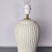 White ceramic "bamboo" lamp, Hollywood Regency, Italy, 1970