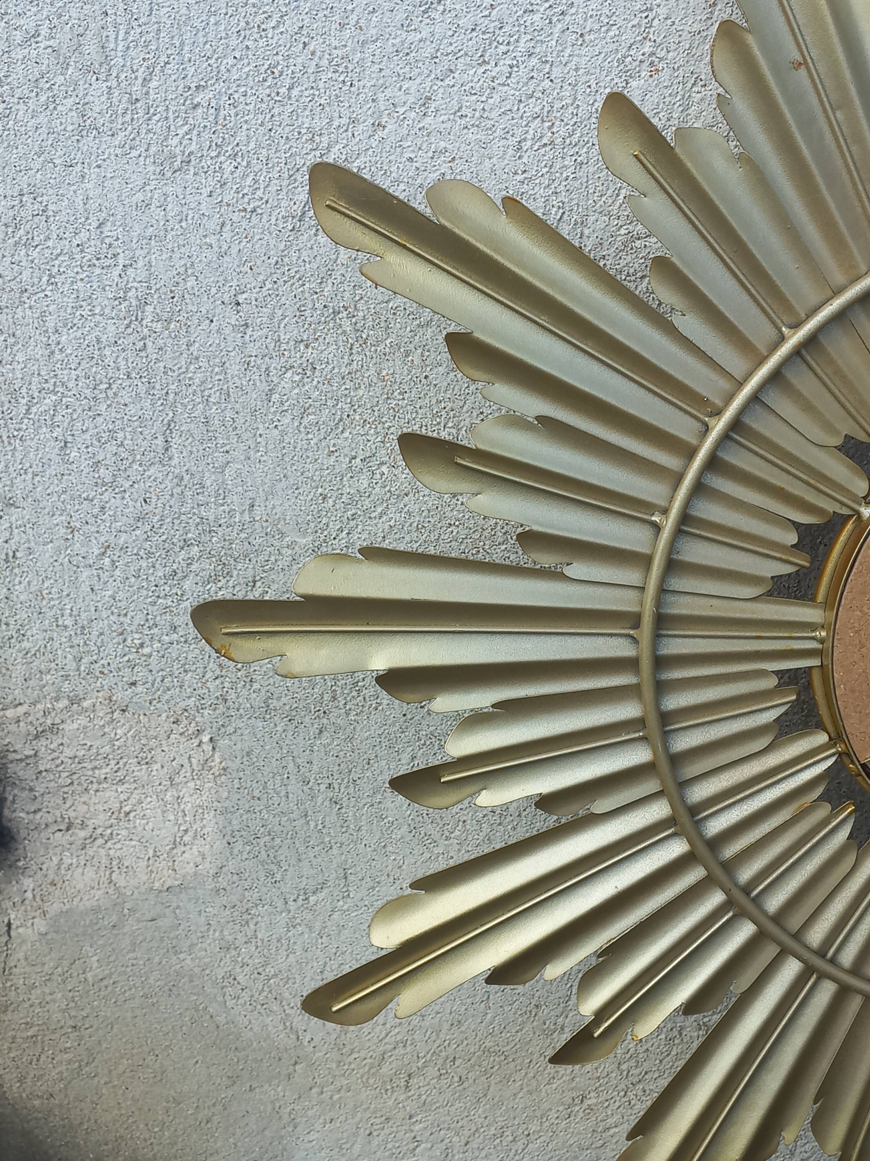 Gold metal sun mirror