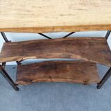 1940s workbench redone in metal and oak board