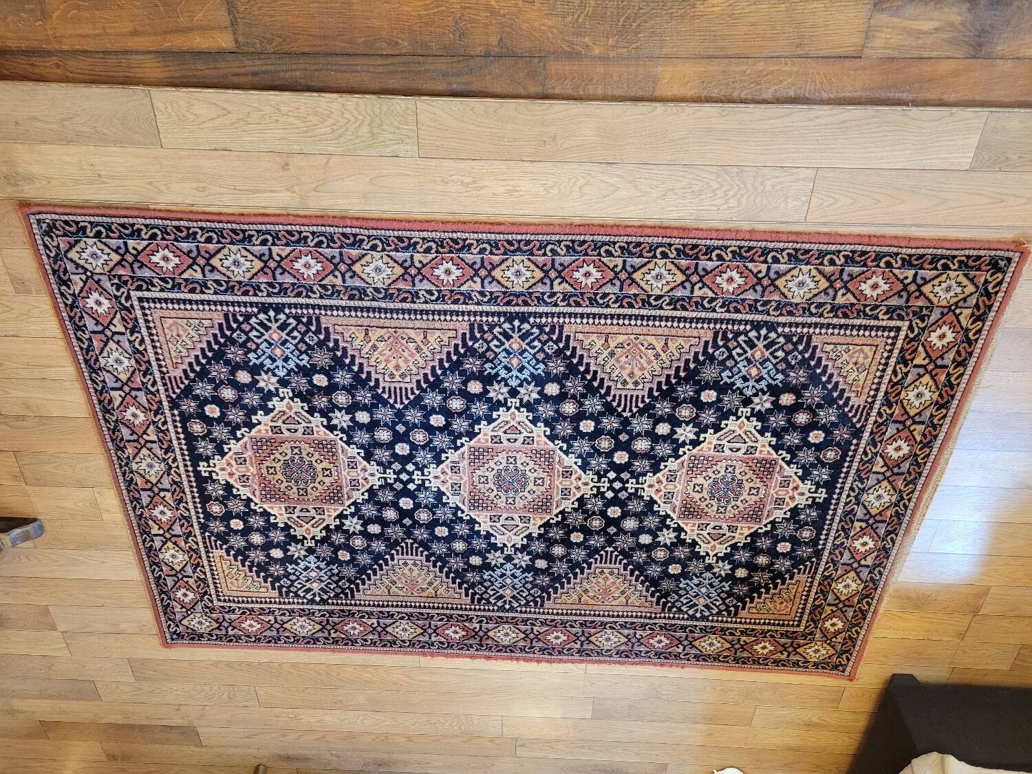 Midnight blue wool Persian rug