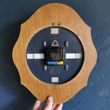 Vintage formica clock silent wall pendulum "Odo black gold"