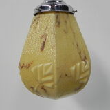 Art deco hanging lamp with marbled hexagonal shade