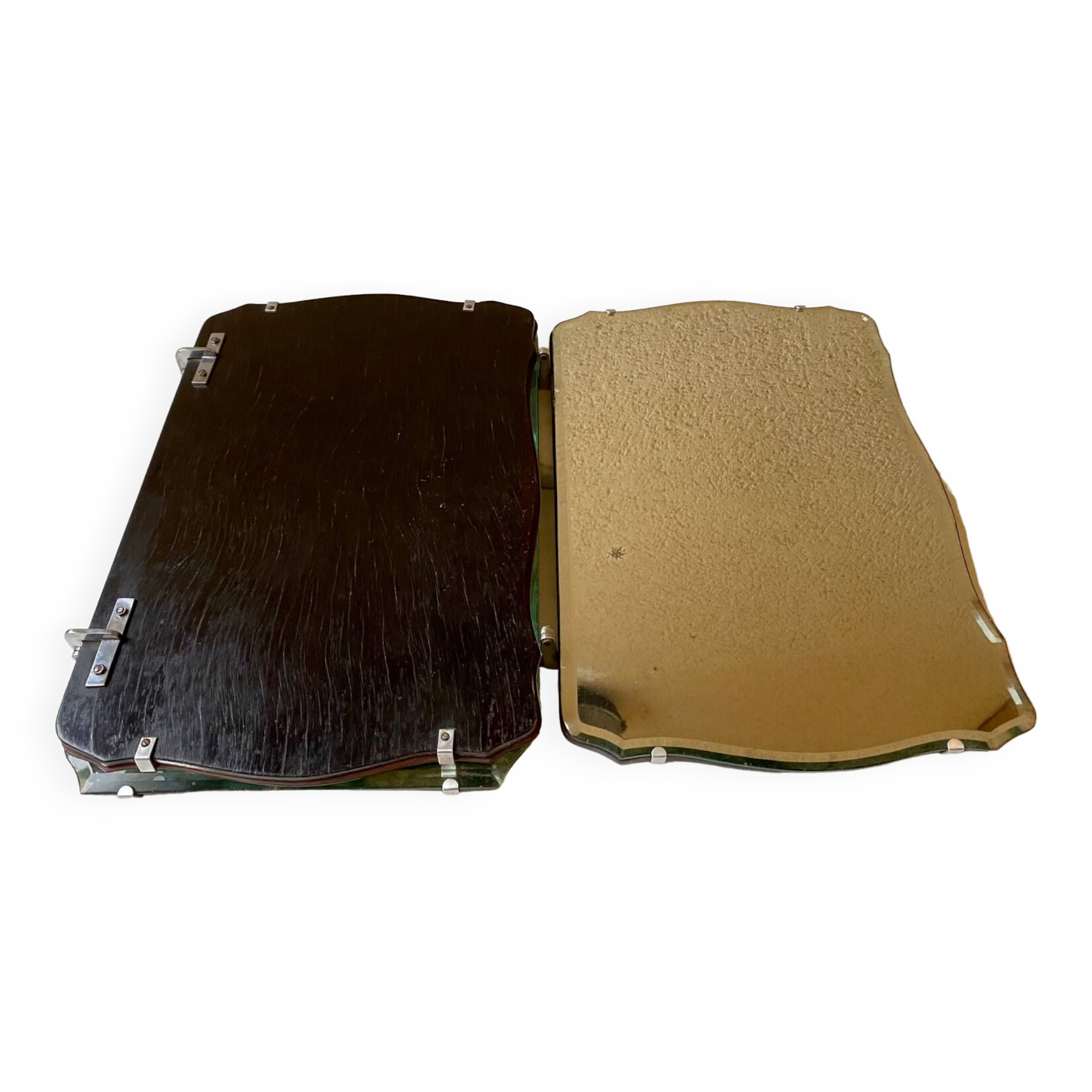 Miroir triptyque biseauté vintage art déco bauhaus années 30/40