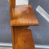 3-shelf oak wall shelf