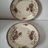 Set of 4 Sarreguemines plates, Royat model, 19th century, early 20th century