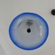 Frosted blue blown glass suspension light in 70s retro style.