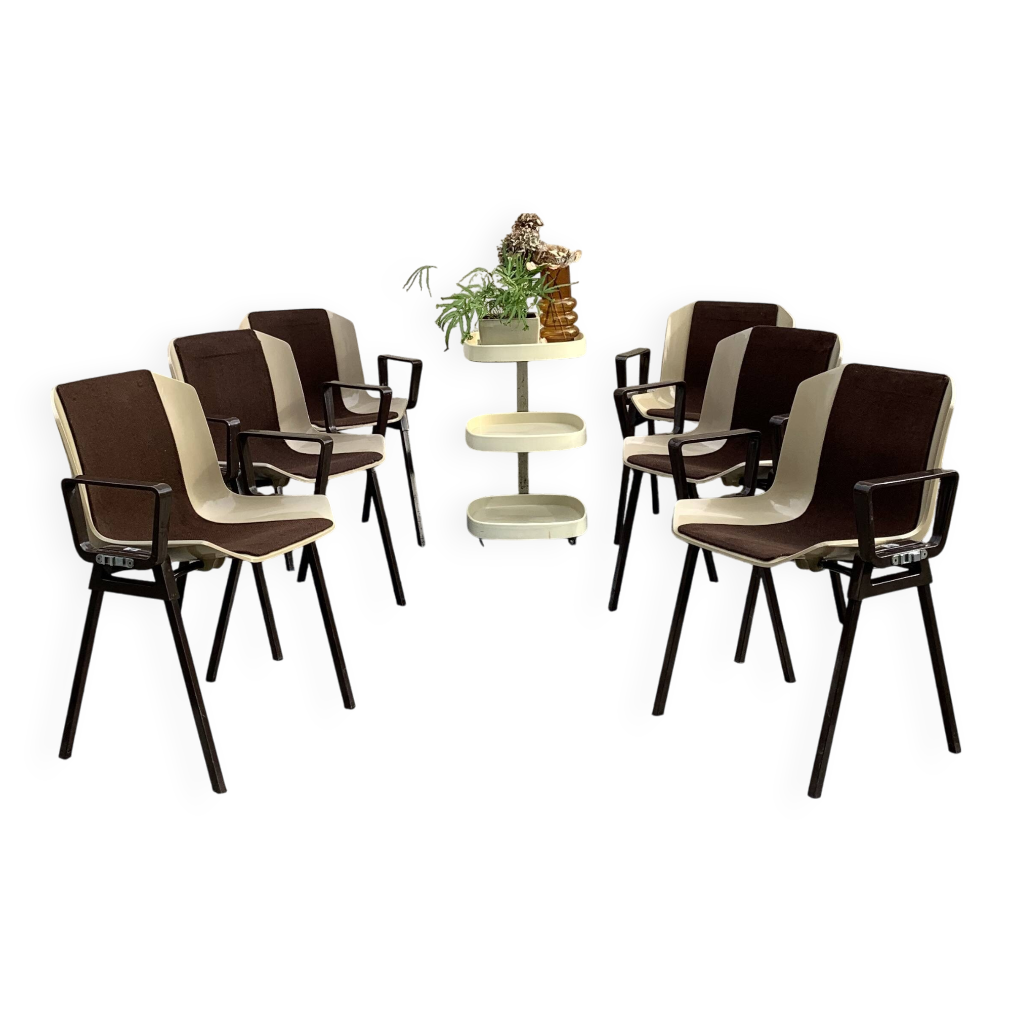 Set of 6 Albert Jacob / Grofillex bridge armchairs 1970