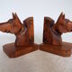 Wooden dog bookends