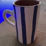 Large striped vase & pitcher